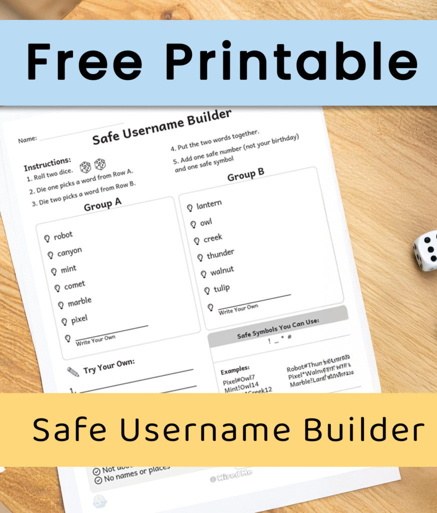 safe usernames for kids