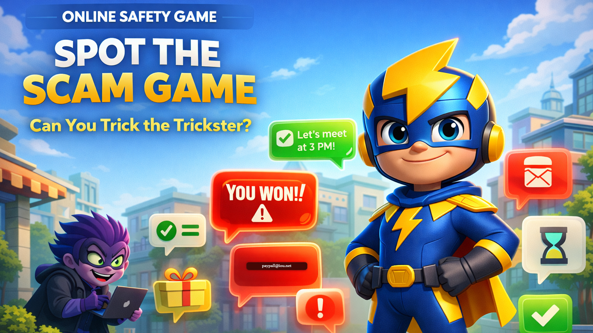 spot the scam game for kids learning to identify online scams